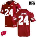 Men's Wisconsin Badgers NCAA #24 Madison Cone Red Authentic Under Armour Stitched College Football Jersey AE31Y11AN